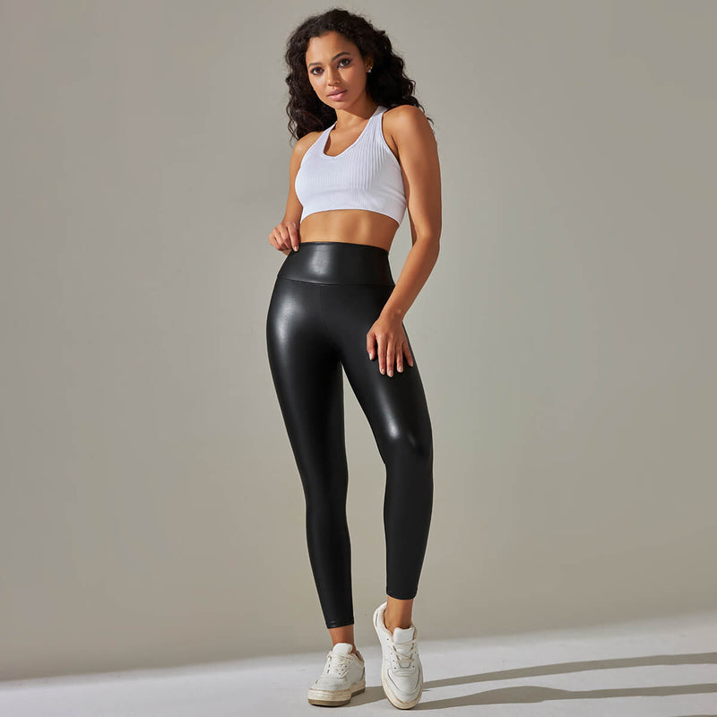 Calça Legging de Couro Aveludada - Fashion Leg