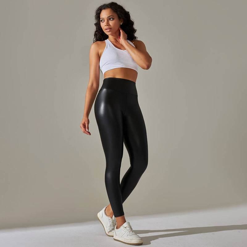 Calça Legging de Couro Aveludada - Fashion Leg