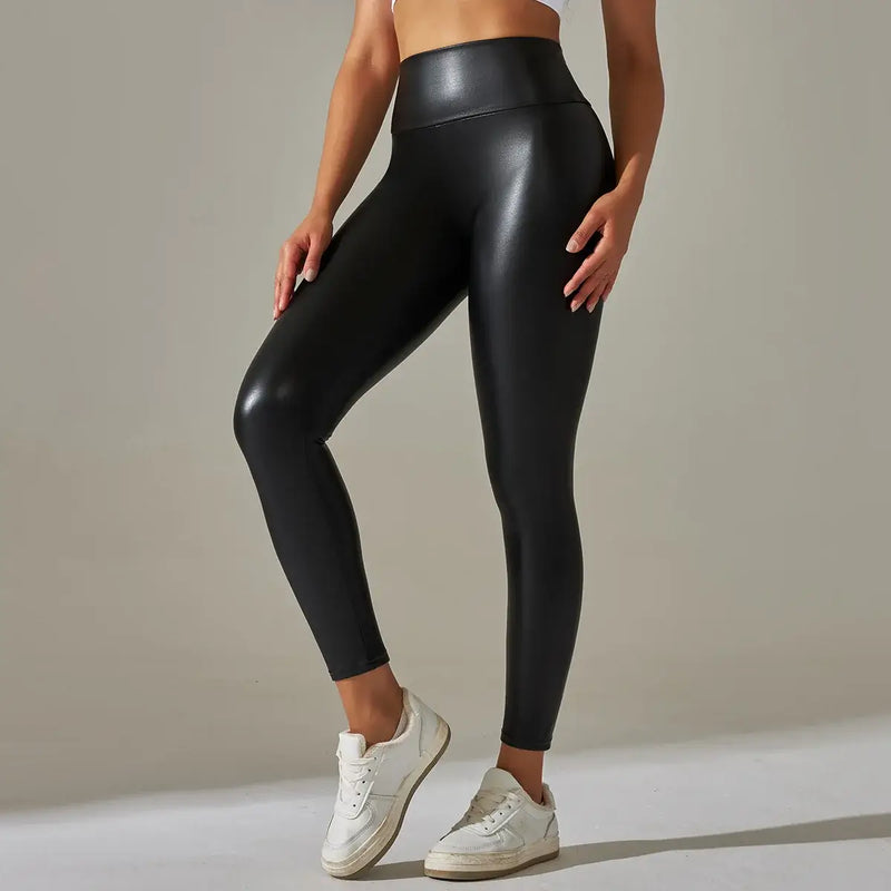 Calça Legging de Couro Aveludada - Fashion Leg